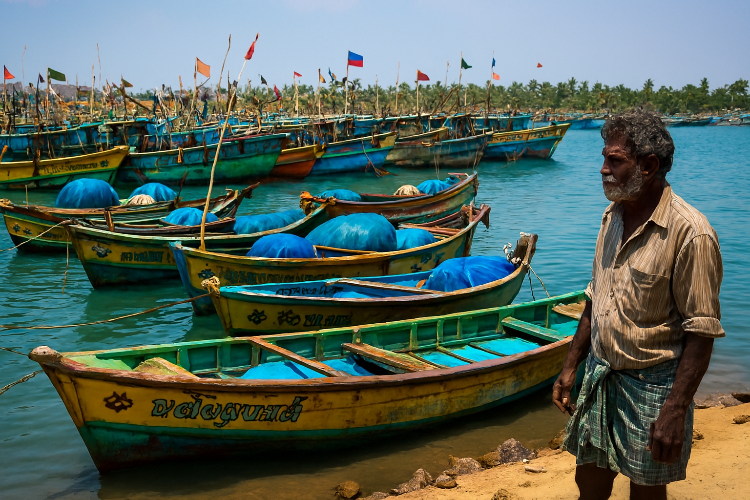 இலங்கை கடற்படையை கண்டித்து மீனவர்கள் உண்ணாவிரம் 